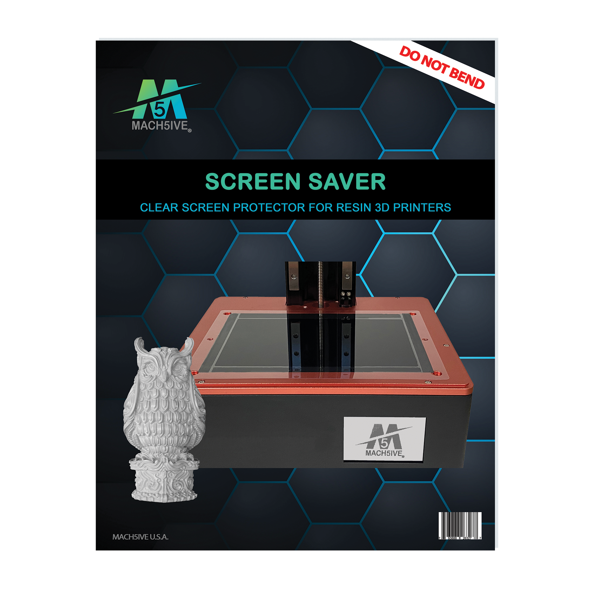 Mach5ive Screen Saver - Clear Protector for Peopoly Phenom L Resin 3D Printer Screens [3-Pack] |